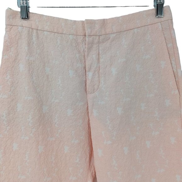 Chloe Floral Embossed Pink Tapestry Ankle Pants Size 38 US M Bubblegum Cropped - Picture 2 of 12